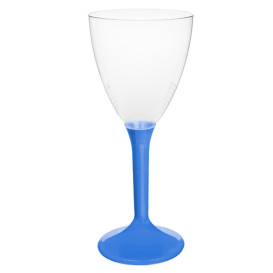 Verre Plastique Vin Pied Bleu Méditerrannée 180ml 2P (20 Utés)