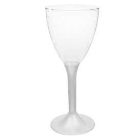 Verre Plastique Vin Pied Blanc Perlé 180ml 2P (200 Utés)