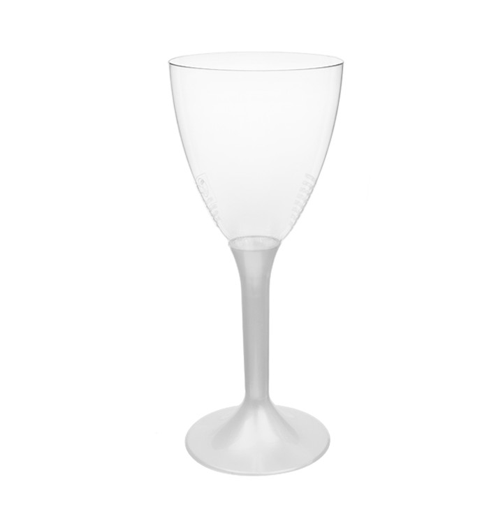 Verre Plastique Vin Pied Blanc Perlé 180ml 2P (20 Utés) Verre Plastique Vin Pied Blanc Perlé 180ml 2P (20 Utés)