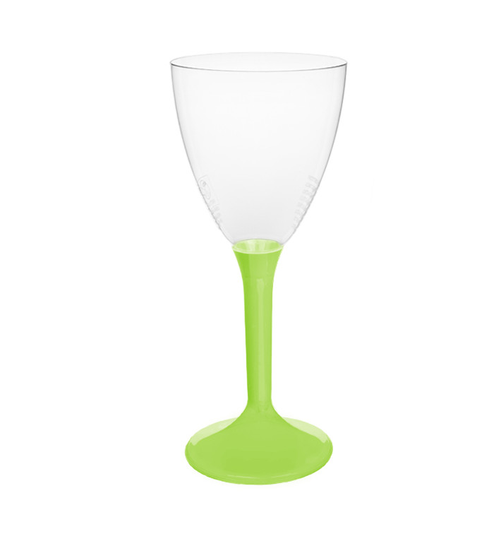 Verre Plastique Vin Pied Vert citron 180ml 2P (20 Utés) Verre Plastique Vin Pied Vert citron 180ml 2P (20 Utés)