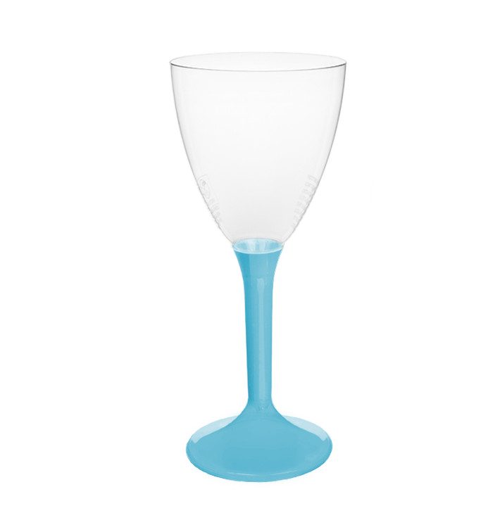 Verre Plastique Vin Pied Turquoise 180ml 2P (20 Utés) Verre Plastique Vin Pied Turquoise 180ml 2P (20 Utés)