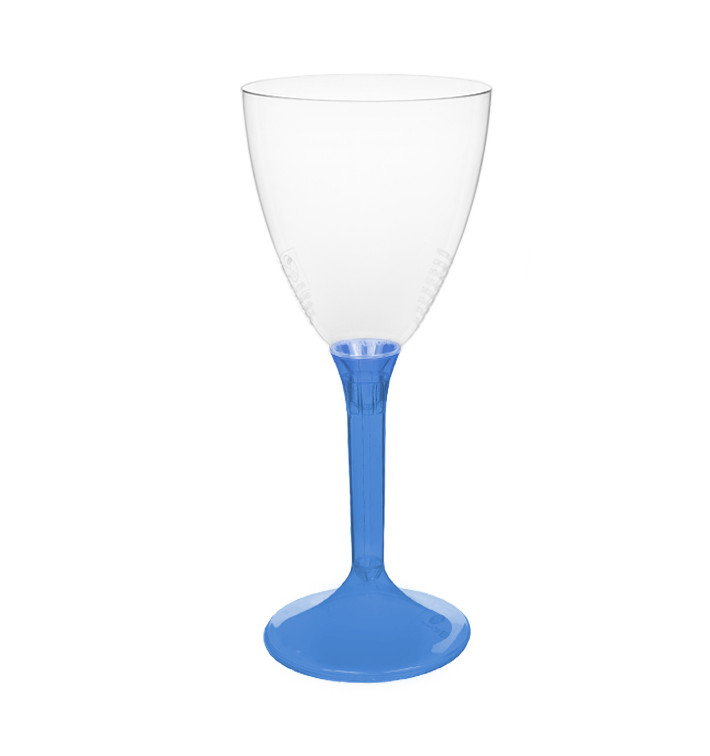 Verre Plastique Vin Pied Bleu Transp. 180ml 2P (200 Utés) Verre Plastique Vin Pied Bleu Transp. 180ml 2P (200 Utés)