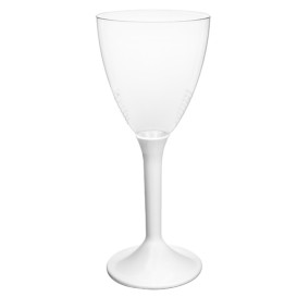 Verre Plastique Vin Pied Blanc 180ml 2P (200 Utés)