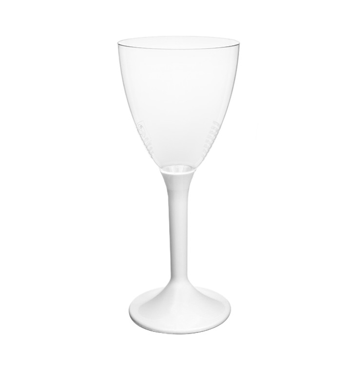 Verre Plastique Vin Pied Blanc 180ml 2P (200 Utés) Verre Plastique Vin Pied Blanc 180ml 2P (200 Utés)