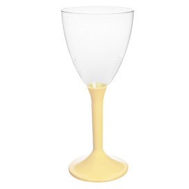 Verre Plastique Vin Pied Crème 180ml 2P (20 Utés)