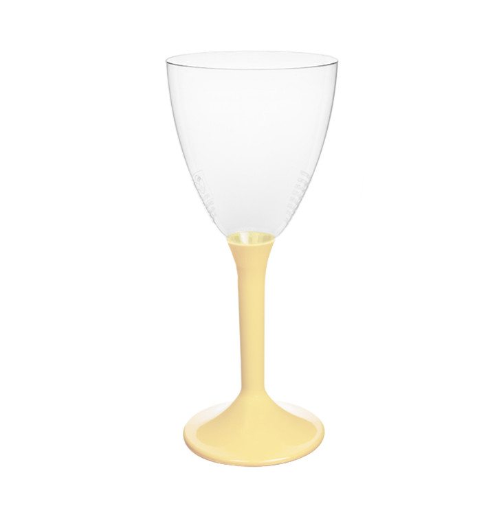 Verre Plastique Vin Pied Crème 180ml 2P (20 Utés) Verre Plastique Vin Pied Crème 180ml 2P (20 Utés)