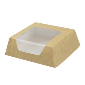 Boîte en Carton Kraft avec Fenêtre 120x120x40mm (25 Unités)