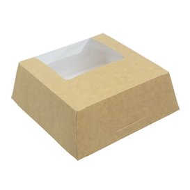 Boîte en Carton Kraft avec Fenêtre 140x140x50mm (250 Utés)