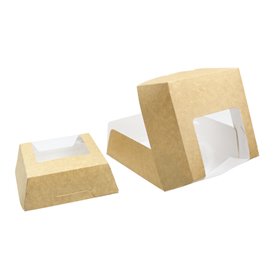 Boîte en Carton Kraft avec Fenêtre 140x140x50mm (250 Utés)