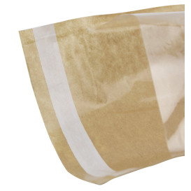Sac avec Base et Fenêtre Fermeture Automatique Kraft 14x16 cm (100 utés)