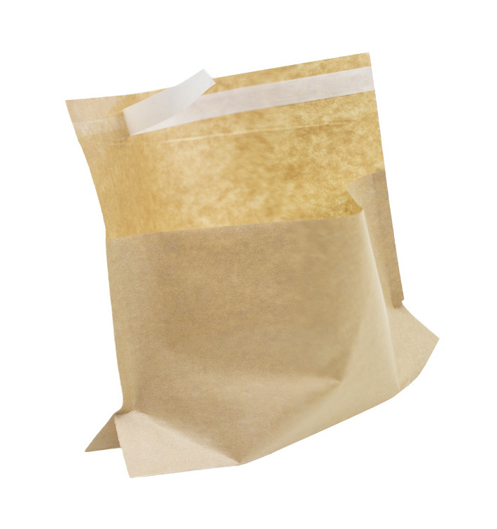 Sac avec Base et Fermeture Automatique Kraft 21x17 cm (100 utés) Sac avec Base et Fermeture Automatique Kraft 21x17 cm (100 utés)