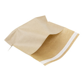 Sac avec Base et Fermeture Automatique Kraft 21x17 cm (100 utés)