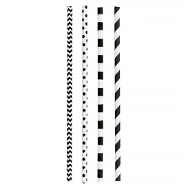 Paille Droite Papier Noir Ø6mm 20cm (3.000 Utés)