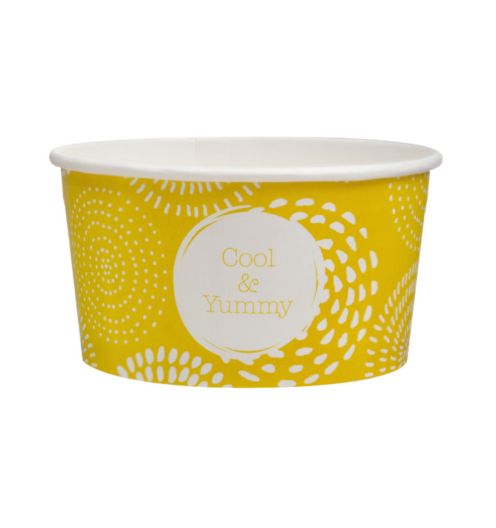 Pot à glace en carton 5oz/140 ml "Cool&Yummy" (1000 Unités) Pot à glace en carton 5oz/140 ml "Cool&Yummy" (1000 Unités)