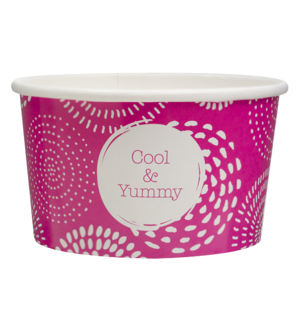 Pot à glace en carton 6,5oz/195ml "Cool&Yummy" (45 Unités)