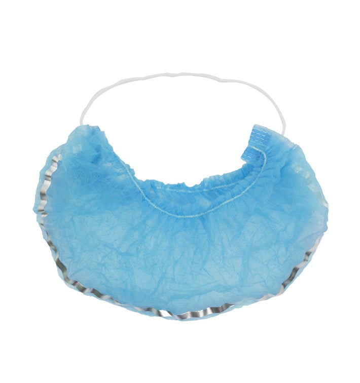 Couvre-barbe en Polypropylène Bleu Détectable (100 Utés) Couvre-barbe en Polypropylène Bleu Détectable (100 Utés)