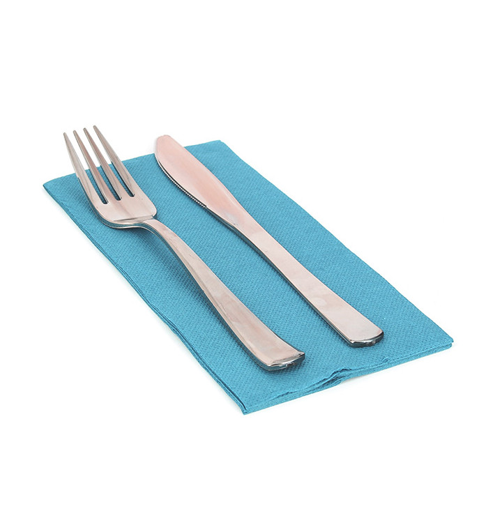Serviette Papier Molletonnée 1/8 40X40cm Turquoise (1800 Utés) Serviette Papier Molletonnée 1/8 40X40cm Turquoise (1800 Utés)