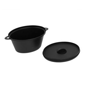 Verrine cocotte Noir avec Couvercle 15,6x10,1cm (6 Utés)