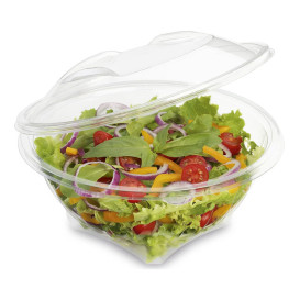 Saladier Rond avec charnière APET Transparent 1000ml Ø186mm (20 Utés)