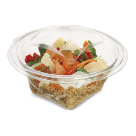 Saladier Rond avec charnière APET Transparent 250ml Ø120mm (60 Utés)