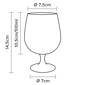 Flûte Réutilisable TRITAN Pour Bière Transp. Ø75mm 510ml (1 Uté)