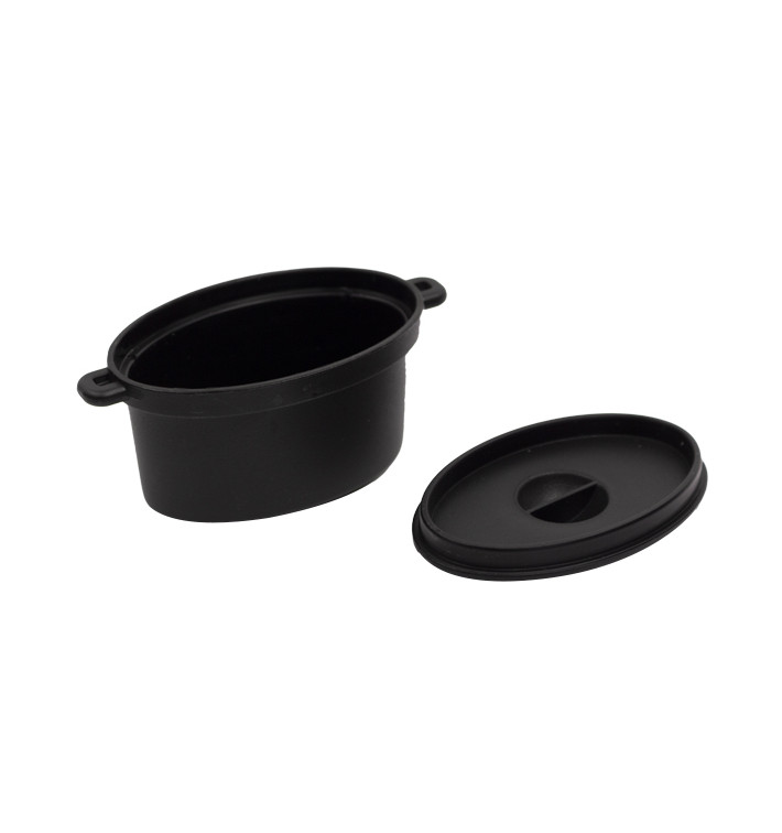 Verrine cocotte Noir avec Couvercle 7,5x6,5cm 60ml (10 Utés) Verrine cocotte Noir avec Couvercle 7,5x6,5cm 60ml (10 Utés)
