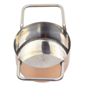 Mini Cocotte en Acier Inoxydable Cuivre Ø7x4,5cm (1 Uté)