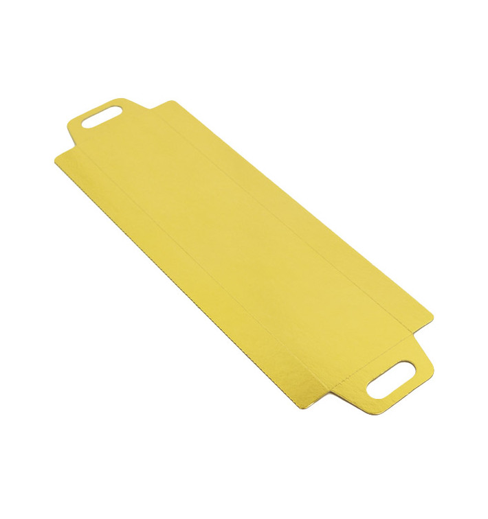 Plateau Rectangle Carton Doré Poignées 32x7,5 cm (800 Utés) Plateau Rectangle Carton Doré Poignées 32x7,5 cm (800 Utés)