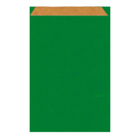 Sac Papier Kraft Vert 26+9x38cm 