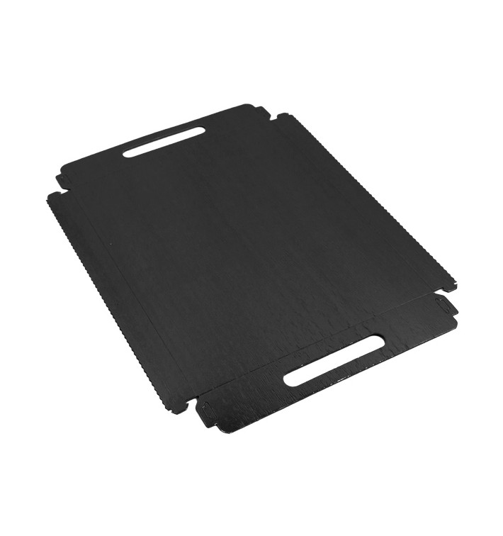 Plateau Rectangle Carton Noir Poignées 22x28 cm (100 Utés) Plateau Rectangle Carton Noir Poignées 22x28 cm (100 Utés)