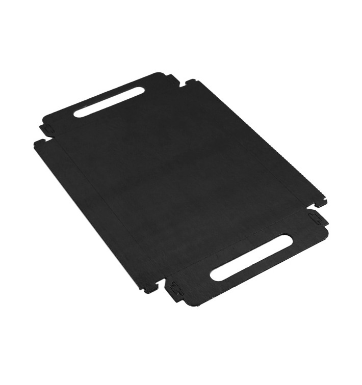 Plateau Rectangle Carton Noir Poignées 16x23 cm (500 Utés) Plateau Rectangle Carton Noir Poignées 16x23 cm (500 Utés)