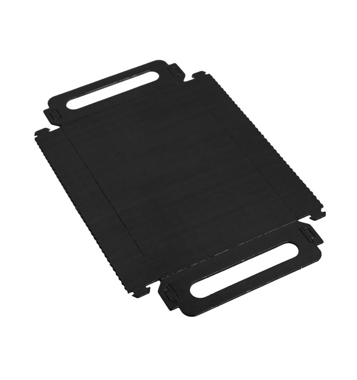 Plateau Rectangle Carton Noir Poignées 12x19 cm (100 Utés) Plateau Rectangle Carton Noir Poignées 12x19 cm (100 Utés)