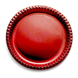 Assiette ronde Carton "Party" Rouge 290mm (6 Unités)