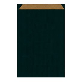 Sac Papier Kraft Noir 26+9x38cm (125 Unités)