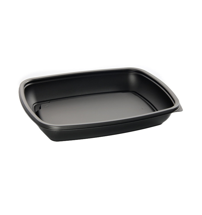 Barquette Plastique PP Noir 600ml 23x16,5cm (300 Utés) Barquette Plastique PP Noir 600ml 23x16,5cm (300 Utés)
