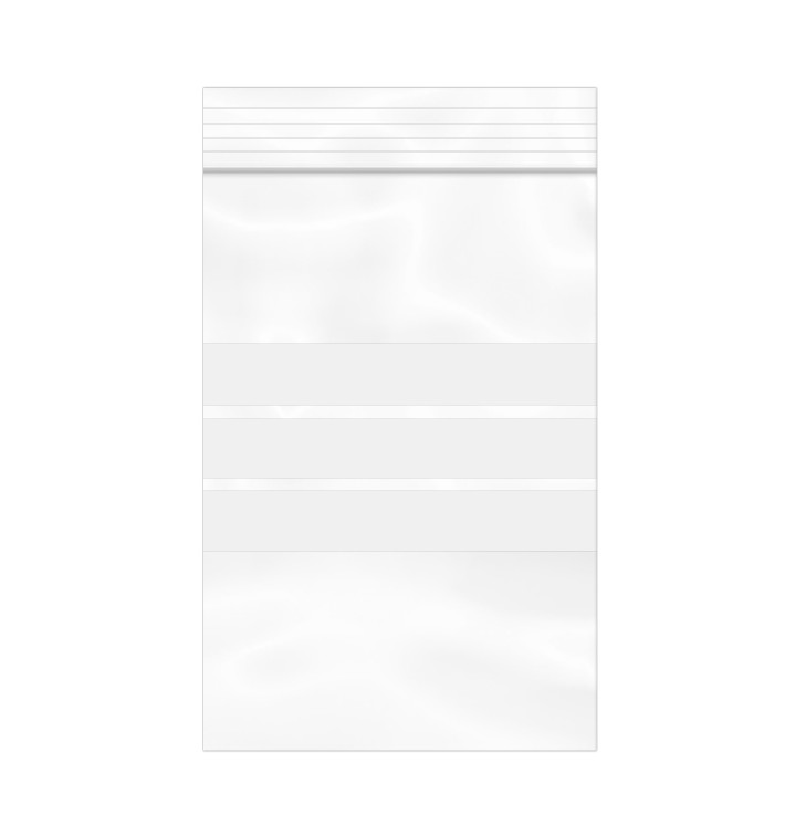 Sac en PE Fermeture zip à bandes blanches 10x15cm G160 (100 Utés) Sac en PE Fermeture zip à bandes blanches 10x15cm G160 (100 Utés)