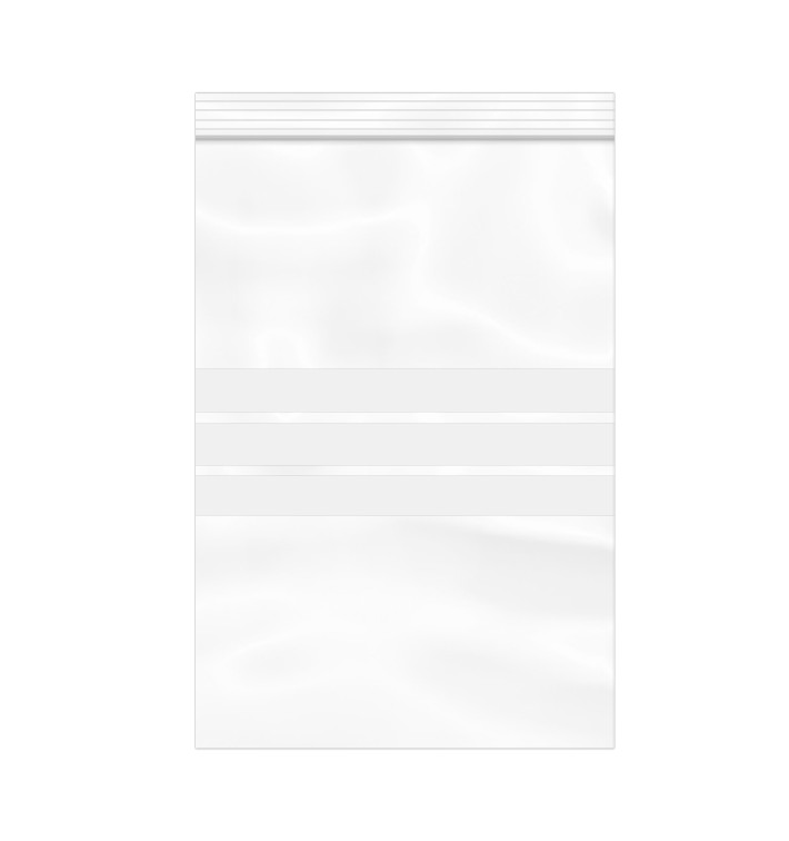 Sac en PE Fermeture zip à bandes blanches 20x30cm G160 (100 Utés) Sac en PE Fermeture zip à bandes blanches 20x30cm G160 (100 Utés)