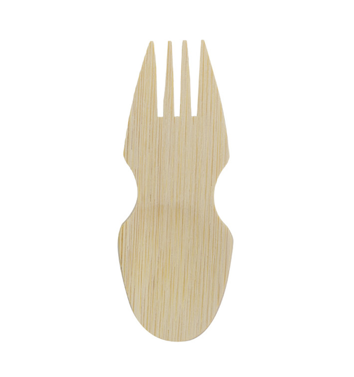 Fourchette Spork Bambou Degustation 9cm (20 Utés) Fourchette Spork Bambou Degustation 9cm (20 Utés)