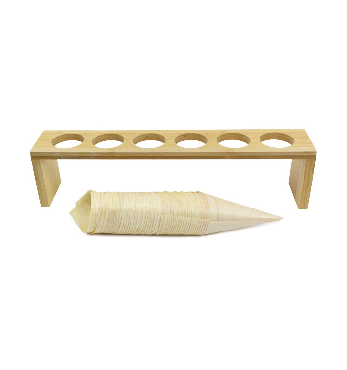 Support en Bambou pour Cônes 33,5x6x8cm (15 Utés) Support en Bambou pour Cônes 33,5x6x8cm (15 Utés)