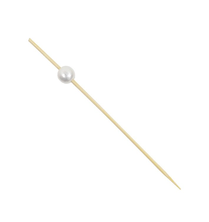 Pique en Bambou Décoré Perle 9cm (1.200 Utés) Pique en Bambou Décoré Perle 9cm (1.200 Utés)