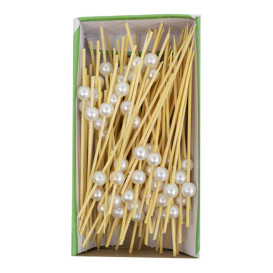 Pique en Bambou Décoré Perle 9cm (100 Utés)