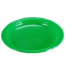 Assiette Plate Plastique Verte 205mm (960 Unités)