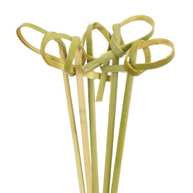 Piques boucles en Bambou verte naturelle 10cm (10.000 Utés)