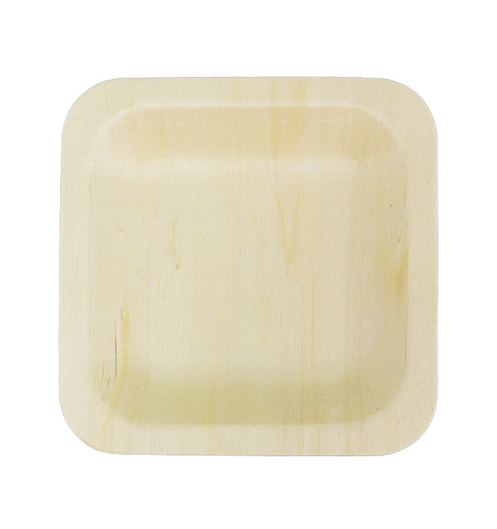 Assiette en Bois carrée 11,5x11,5cm (300 Utés) Assiette en Bois carrée 11,5x11,5cm (300 Utés)