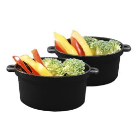 Verrine cocotte Noir avec Couvercle 7,5x6,5cm 60ml (10 Utés)