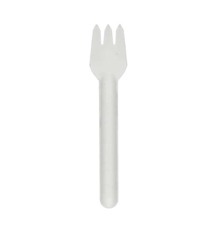 Fourchette en Canne à Sucre Blanc 16cm (50 Utés) Fourchette en Canne à Sucre Blanc 16cm (50 Utés)