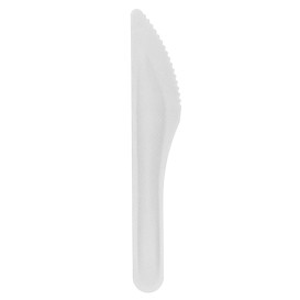 Couteau en Canne à Sucre Blanc 16cm (50 Utés)