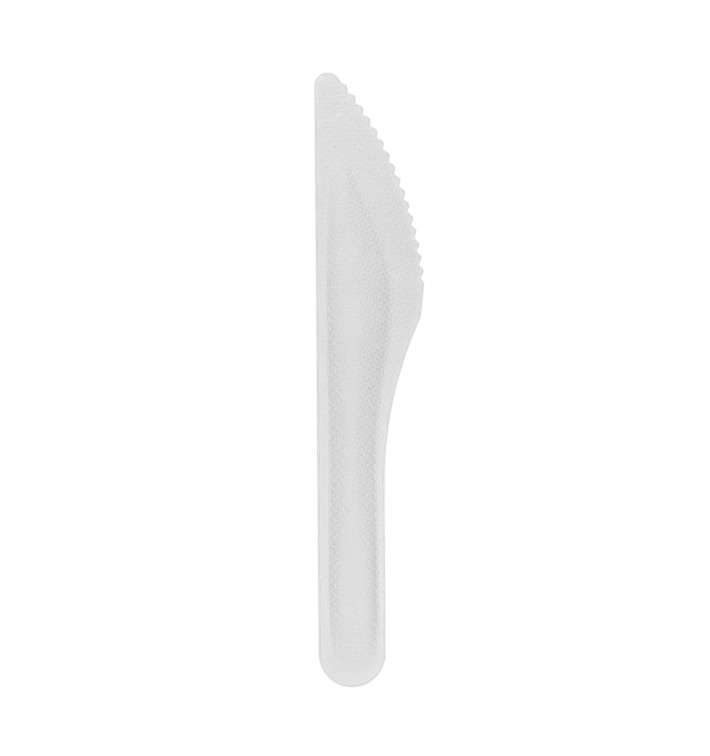Couteau en Canne à Sucre Blanc 16cm (50 Utés) Couteau en Canne à Sucre Blanc 16cm (50 Utés)