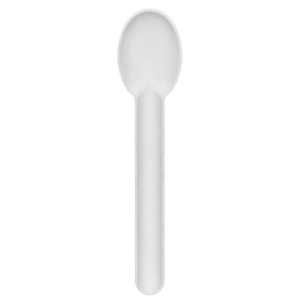 Cuillère en Canne à Sucre Blanc 16cm (50 Utés)