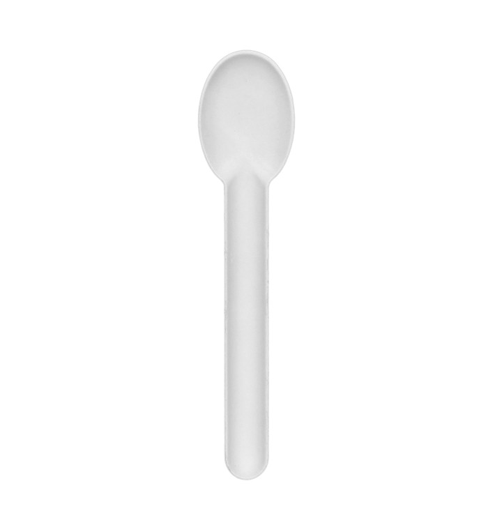Cuillère en Canne à Sucre Blanc 16cm (50 Utés) Cuillère en Canne à Sucre Blanc 16cm (50 Utés)